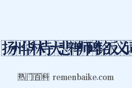 扬州华林寺大悲禅师碑铭反义词是什么意思的图片